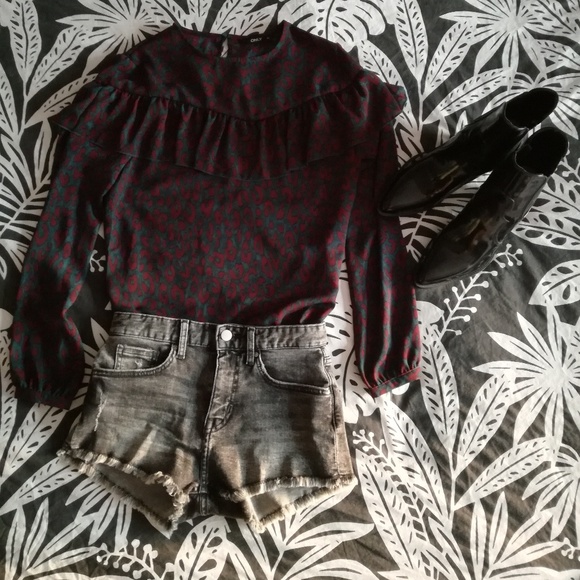 ONLY leopard print ruffle blouse - Picture 2 of 8